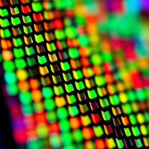 Close-up of OLED pixels illustrating fill reduction
