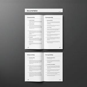 Documentation pages illustrating setup steps