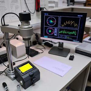 Instrumentation bench measuring luminance and contrast