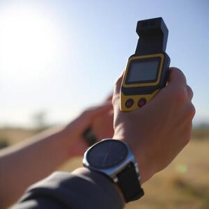 Sunlight meter used outdoors during dial visibility tests